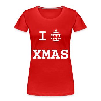 I Love Xmas | XMAS - T-shirt bio Premium Femme - rouge - Devant - Mia (176cm)