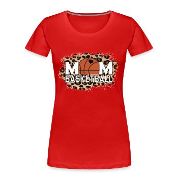 Basket Maman Léopard Fête des Mères - T-shirt bio Premium Femme - rouge - Devant - Mia (176cm)