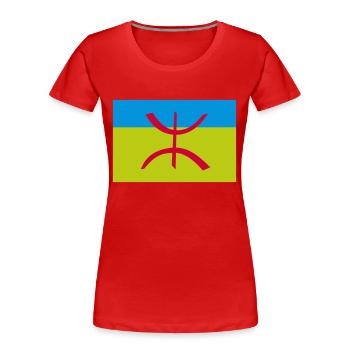 Berber Amazigh Flag Algeria - Women's Premium Organic T-Shirt - red - Front - Mia (176cm)