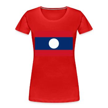 Laos flag / Drapeau Laos - Women's Premium Organic T-Shirt - red - Front - Mia (176cm)