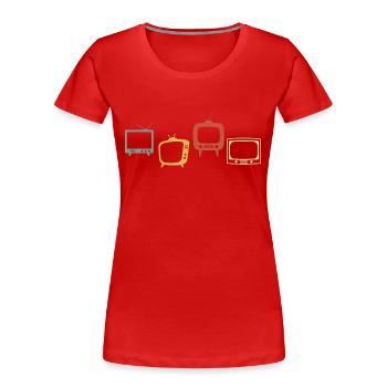 Vintage-Retro-Fernseher - Frauen Premium Bio T-Shirt - Rot - Vorne - Mia (176cm)