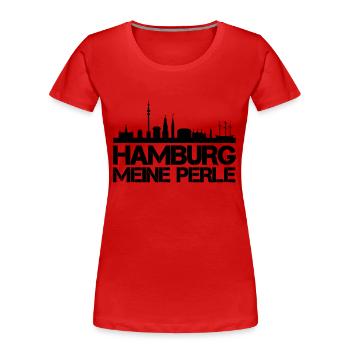 Ville de Hambourg - T-shirt bio Premium Femme - rouge - Devant - Mia (176cm)