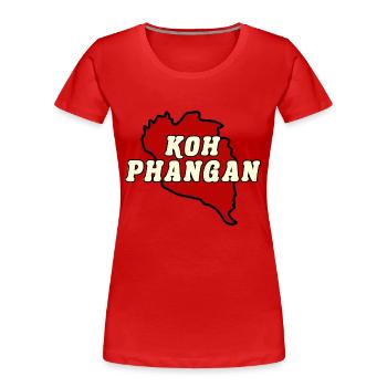 Koh Phangan Insel Karte rot - Frauen Premium Bio T-Shirt - Rot - Vorne - Mia (176cm)