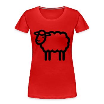 mouton - T-shirt bio Premium Femme - rouge - Devant - Mia (176cm)