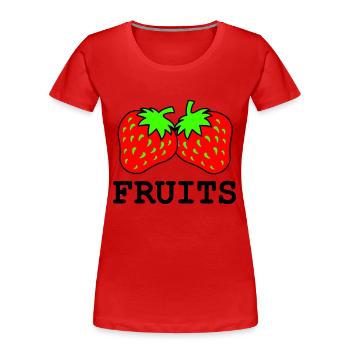 erdbeeren - Frauen Premium Bio T-Shirt - Rot - Vorne - Mia (176cm)