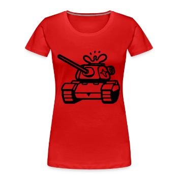 Panzer - Frauen Premium Bio T-Shirt - Rot - Vorne - Mia (176cm)