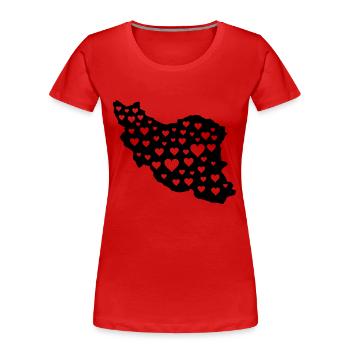 iran liebe 01 - Frauen Premium Bio T-Shirt - Rot - Vorne - Mia (176cm)
