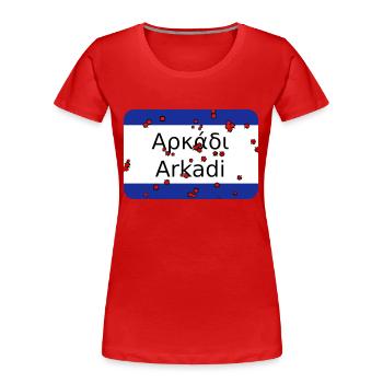 mg arkadi - Frauen Premium Bio T-Shirt - Rot - Vorne - Mia (176cm)