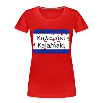 MG Kalamaki OldDesign - T-shirt bio Premium Femme - rouge - Devant - Mia (176cm)