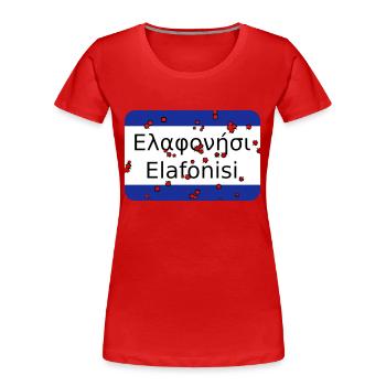 mg elafonisi - Frauen Premium Bio T-Shirt - Rot - Vorne - Mia (176cm)