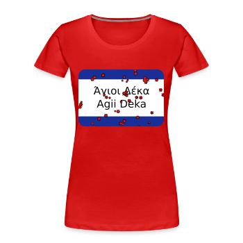 mg agii deka - Frauen Premium Bio T-Shirt - Rot - Vorne - Mia (176cm)