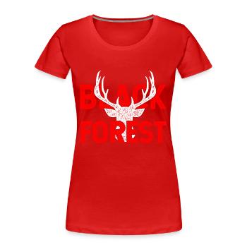 Black Forest for Black Shirts - Frauen Premium Bio T-Shirt - Rot - Vorne - Mia (176cm)