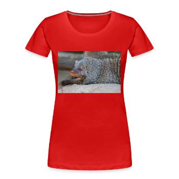Mangouste baguée ou mangouste zébrée Zebramanguste - T-shirt bio Premium Femme - rouge - Devant - Mia (176cm)