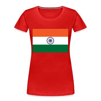 India - Women's Premium Organic T-Shirt - red - Front - Mia (176cm)