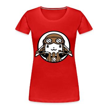 Hase Motorrad Fahren Biker Fahrer Roller Mofa Cool - Frauen Premium Bio T-Shirt - Rot - Vorne - Mia (176cm)