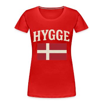 Hygge - T-shirt bio Premium Femme - rouge - Devant - Mia (176cm)