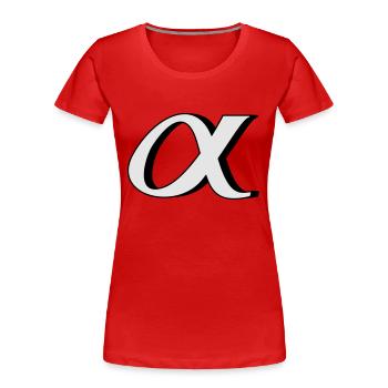 alpha - Frauen Premium Bio T-Shirt - Rot - Vorne - Mia (176cm)