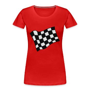 Racing Chequered Flag - Women's Premium Organic T-Shirt - red - Front - Mia (176cm)