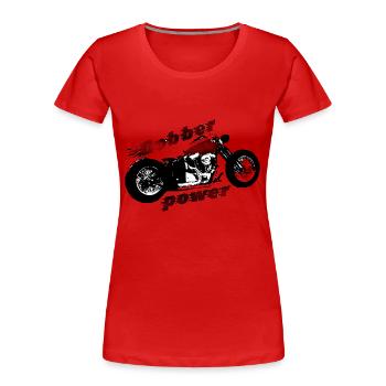 bobber power - T-shirt bio Premium Femme - rouge - Devant - Mia (176cm)