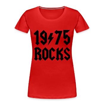 1975 rocks - Frauen Premium Bio T-Shirt - Rot - Vorne - Mia (176cm)
