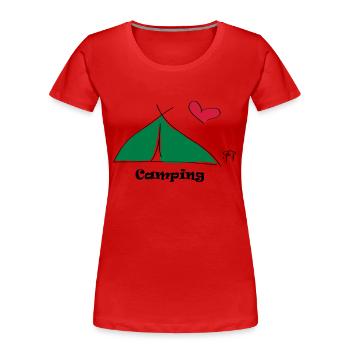 Camping - Frauen Premium Bio T-Shirt - Rot - Vorne - Mia (176cm)