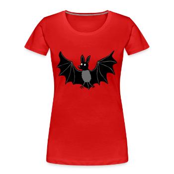 Fledermaus c - Frauen Premium Bio T-Shirt - Rot - Vorne - Mia (176cm)