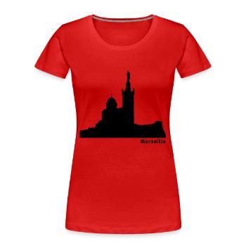 Marseille - T-shirt bio Premium Femme - rouge - Devant - Mia (176cm)