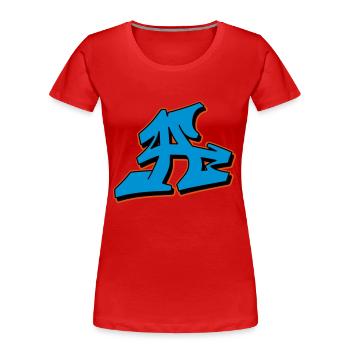 Graffiti Blockletter A - T-shirt bio Premium Femme - rouge - Devant - Mia (176cm)