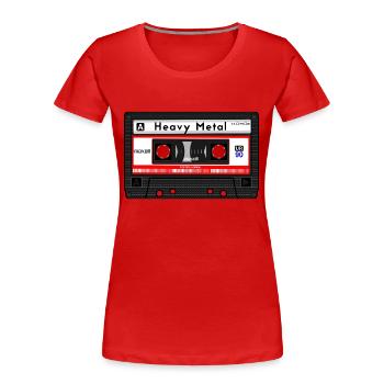 HEAVY METAL KASSETTE - Frauen Premium Bio T-Shirt - Rot - Vorne - Mia (176cm)
