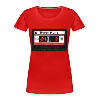 HOUSE MUSIC KASSETTE - Frauen Premium Bio T-Shirt - Rot - Vorne - Mia (176cm)