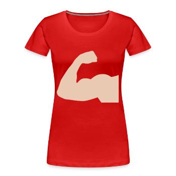 Arm 1 - Frauen Premium Bio T-Shirt - Rot - Vorne - Mia (176cm)