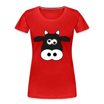 cow258 - Women's Premium Organic T-Shirt - red - Front - Mia (176cm)