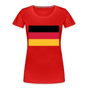 Deutschland Flagge - Frauen Premium Bio T-Shirt - Rot - Vorne - Mia (176cm)