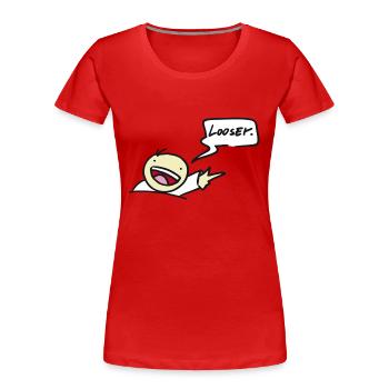 looser - Women's Premium Organic T-Shirt - red - Front - Mia (176cm)