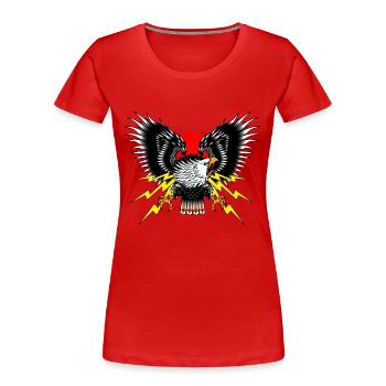 Adler Old School - Frauen Premium Bio T-Shirt - Rot - Vorne - Mia (176cm)