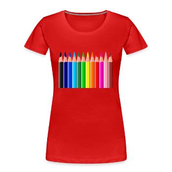 stylo apprentissage crayon professeur enseignant l'école p - T-shirt bio Premium Femme - rouge - Devant - Mia (176cm)