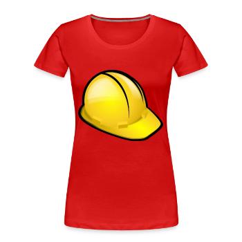 Schutz Helm - Frauen Premium Bio T-Shirt - Rot - Vorne - Mia (176cm)