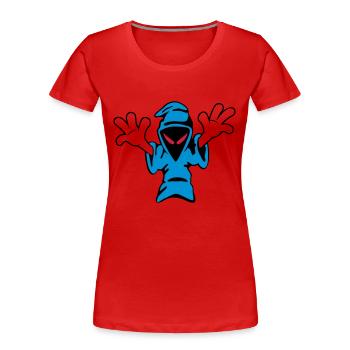 Judgement Day Classic Ghost Logo (Vector) - Women's Premium Organic T-Shirt - red - Front - Mia (176cm)