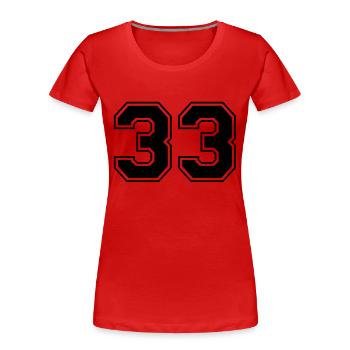 33 - Frauen Premium Bio T-Shirt - Rot - Vorne - Mia (176cm)