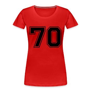 70 - Women's Premium Organic T-Shirt - red - Front - Mia (176cm)