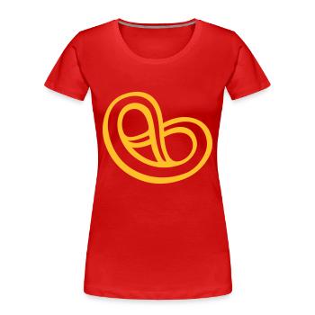 Bretzel aiment Muc Munich - T-shirt bio Premium Femme - rouge - Devant - Mia (176cm)