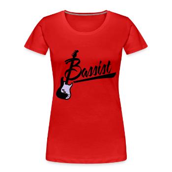 bassist - Frauen Premium Bio T-Shirt - Rot - Vorne - Mia (176cm)