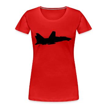 F-14 Tomcat - T-shirt bio Premium Femme - rouge - Devant - Mia (176cm)