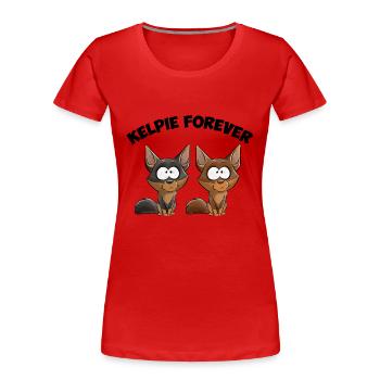 Kelpie Forever - Women's Premium Organic T-Shirt - red - Front - Mia (176cm)