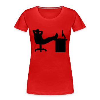 Boss relax - Frauen Premium Bio T-Shirt - Rot - Vorne - Mia (176cm)