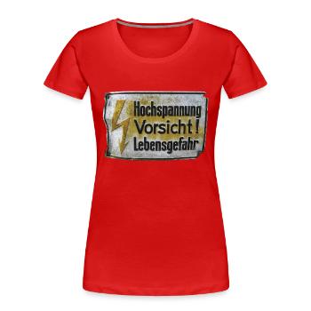 DK Vintage Schild - Frauen Premium Bio T-Shirt - Rot - Vorne - Mia (176cm)