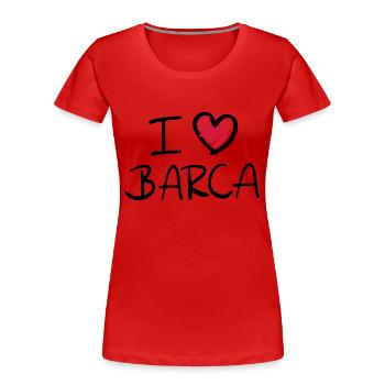 i_love_barca__f2 - Frauen Premium Bio T-Shirt - Rot - Vorne - Mia (176cm)
