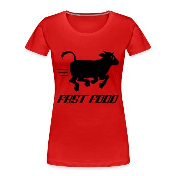 Fast Food Cow - Frauen Premium Bio T-Shirt - Rot - Vorne - Mia (176cm)