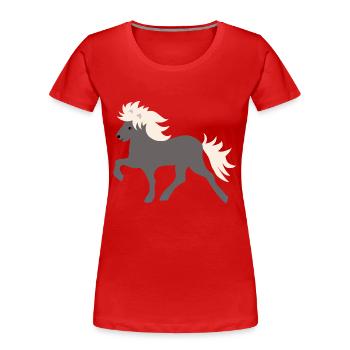 Windfarbenes Islandpferd - Frauen Premium Bio T-Shirt - Rot - Vorne - Mia (176cm)