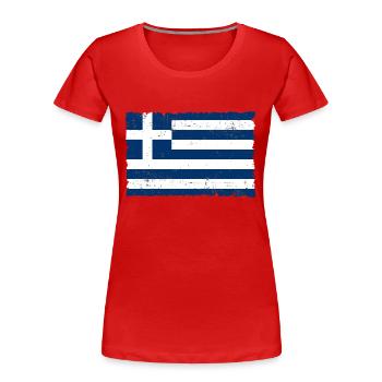 Greece - Women's Premium Organic T-Shirt - red - Front - Mia (176cm)